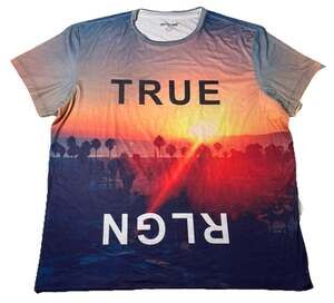 True Religion Men’s Sz 2XL Sunset Palm Tree Short Sleeve Graphic T-Shirt